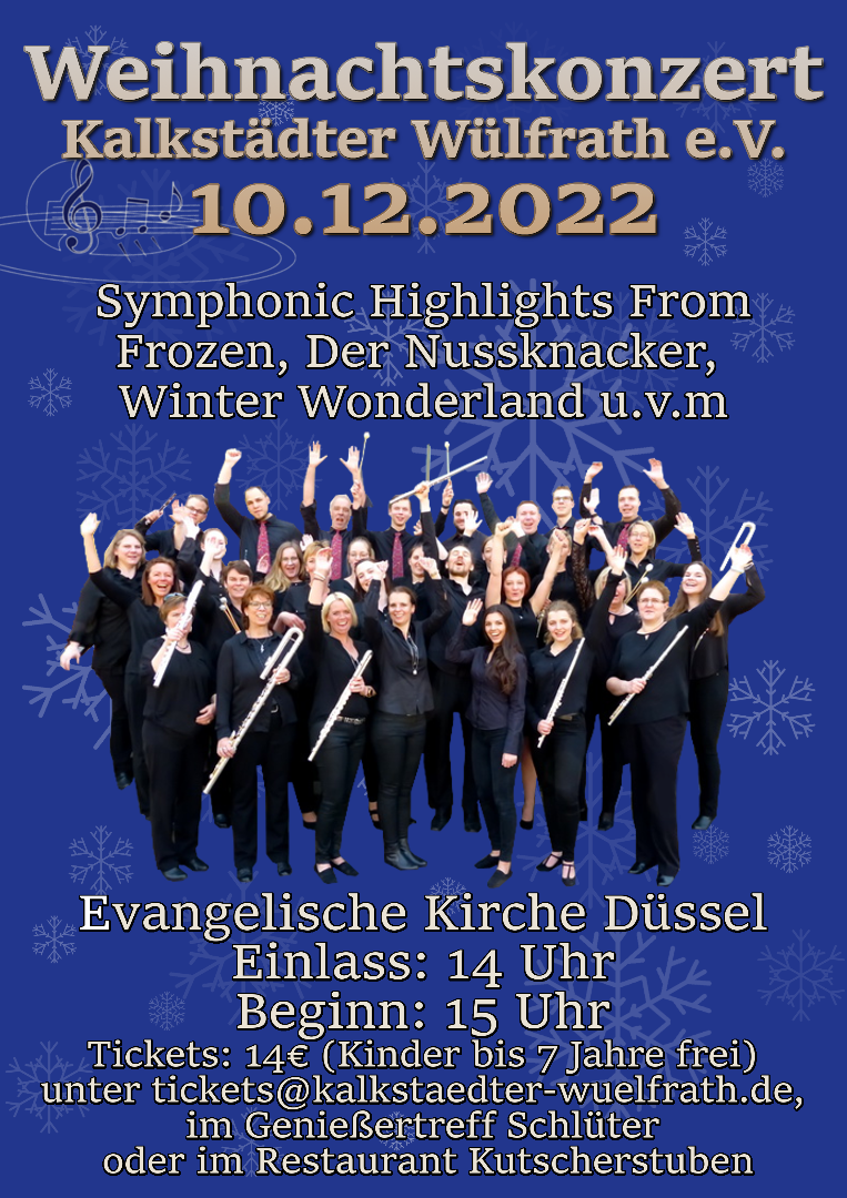 Weihnachstkonzertz, 10.12.2022, Evangelische Kirche Düssel, 14 Uhr Einlass